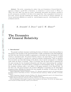 The Dynamics of General Relativity