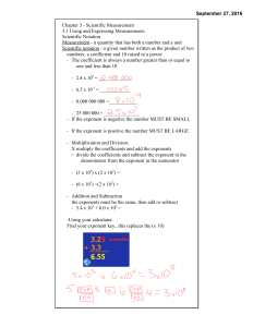 September 27, 2016 Chapter 3 - Scientific Measurement 3.1 Using