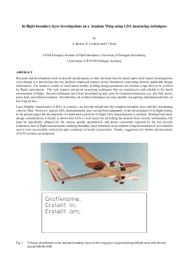 In-flight boundary layer investigations on a Airplane Wing using LDA