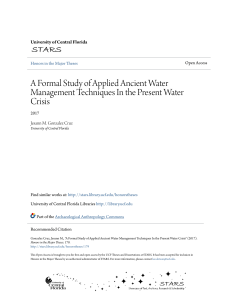 A Formal Study of Applied Ancient Water Management