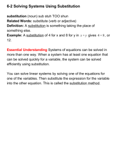 62 Solving Systems Using Substitution