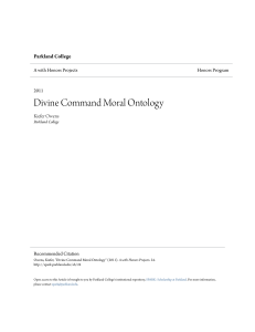 Divine Command Moral Ontology - SPARK: Scholarship at Parkland