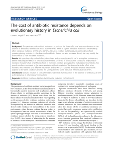 The cost of antibiotic resistance depends on evolutionary history