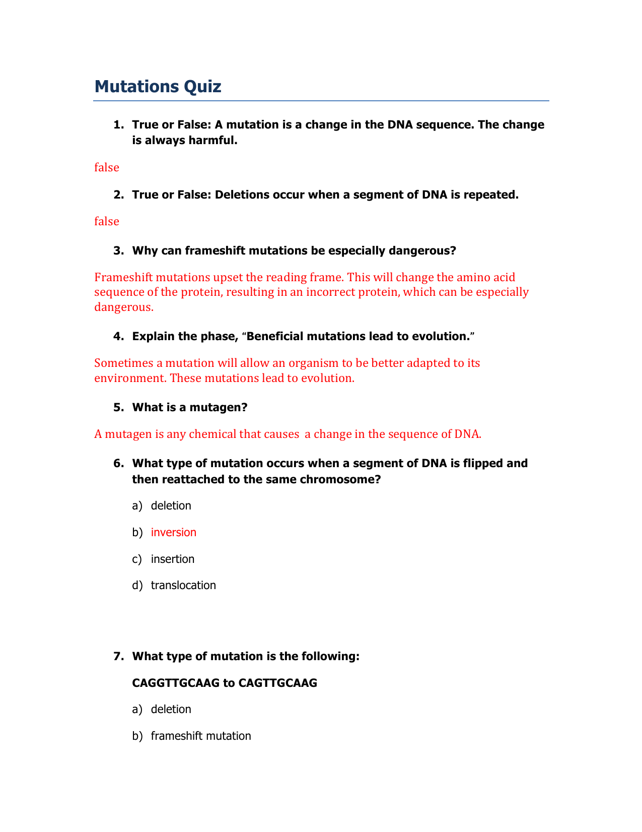 Mutation Virtual Lab Worksheet Answers / Dna And Genes Lab ...