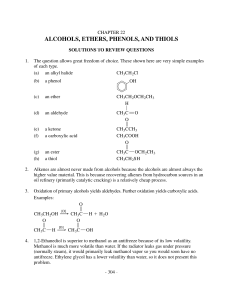 ALCOHOLS, ETHERS, PHENOLS, AND THIOLS