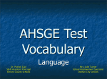 AHSGE Test Vocabulary - Tarrant City Schools