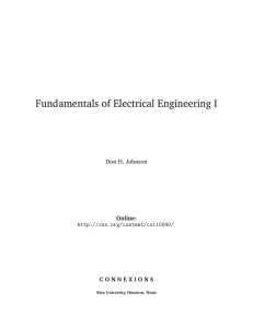 Fundamentals of Electrical Engineering I - Rice ECE