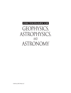 DICTIONARY OF GEOPHYSICS, ASTROPHYSICS, and