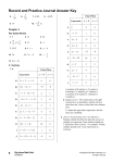 Record and Practice Journal Answer Key