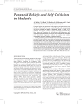 Paranoid Beliefs and Self-Criticism in Students