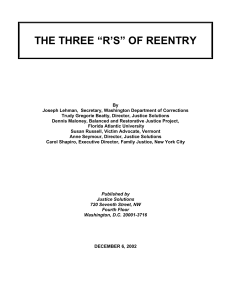 the three “r`s” of reentry