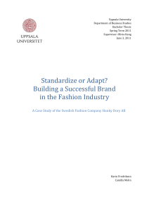 Standardize or Adapt? Building a Successful Brand in the Fashion