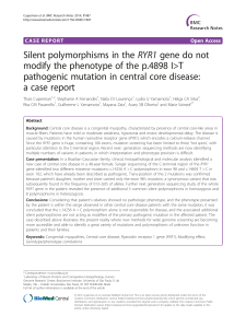 Silent polymorphisms in the RYR1 gene do not modify the