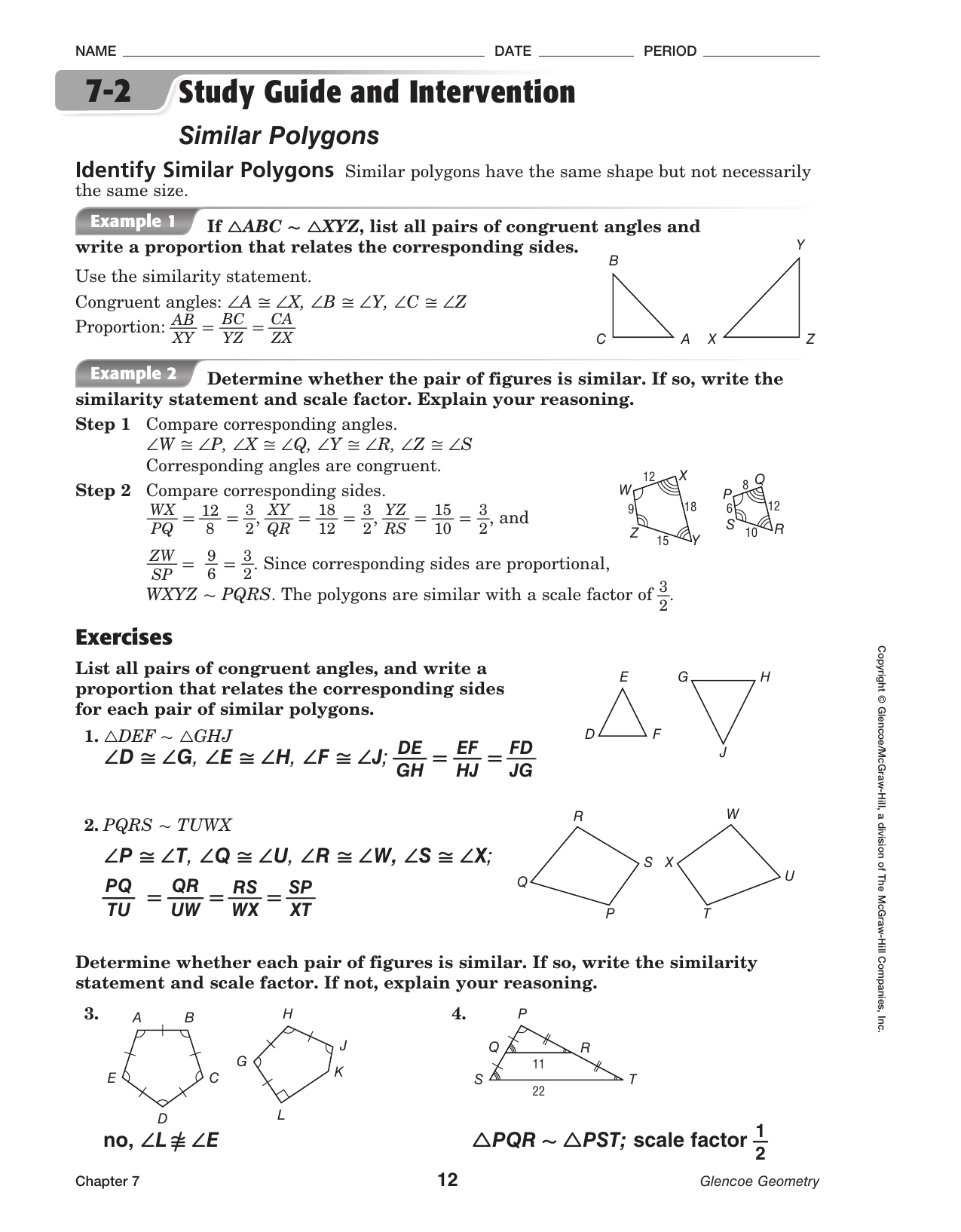 200-20 Answers - Georgetown ISD Intended For Similar Polygons Worksheet Answers
