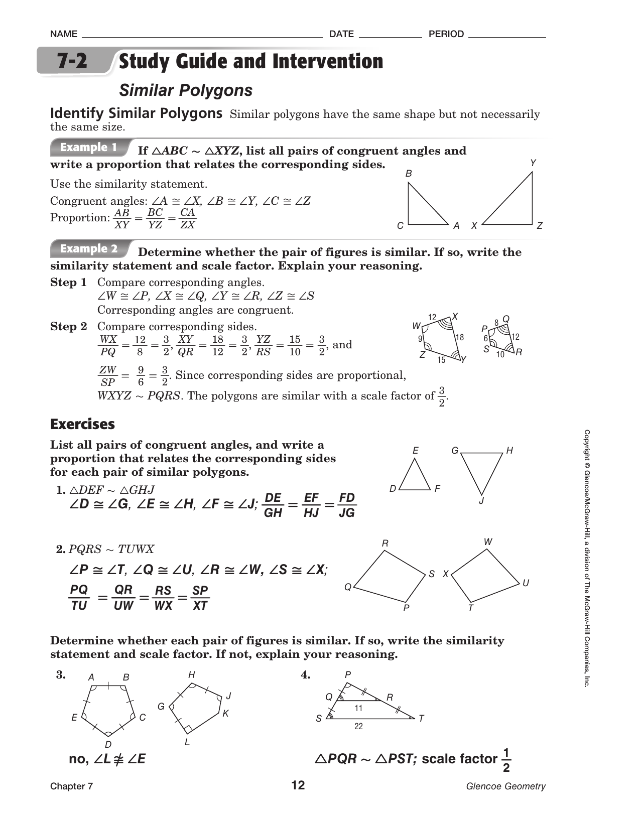 244-24 Answers - Georgetown ISD Throughout Similar Polygons Worksheet Answers