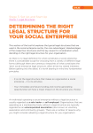 determining the right legal structure for your social enterprise