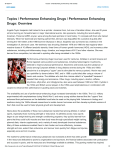 Topics / Performance Enhancing Drugs / Performance Enhancing