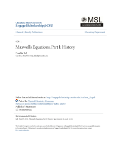 Maxwell`s Equations, Part I: History