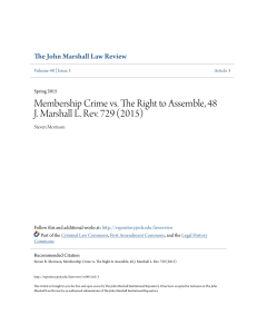 Membership Crime vs. The Right to Assemble, 48 J. Marshall L. Rev