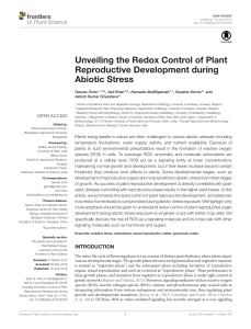 Unveiling the Redox Control of Plant Reproductive Development