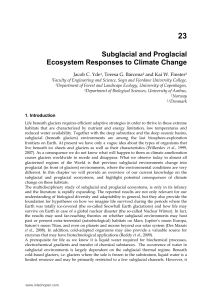 Subglacial and Proglacial Ecosystem Responses to