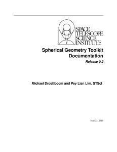 Spherical Geometry Toolkit Documentation