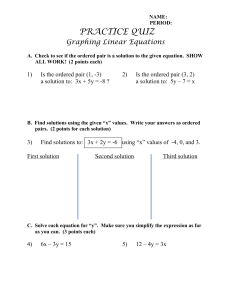 PRACTICE QUIZ - graphing linear equations