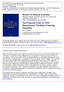 The Financial Crisis of 1929 Reexamined: The Role of Soaring