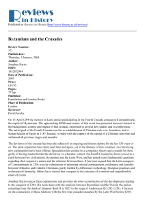 Byzantium and the Crusades - Institute of Historical Research
