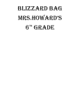 BLIZZARD BAG Mrs.Howard`s 6th Grade