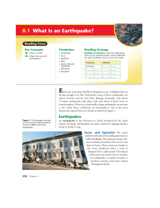 8.1 What Is an Earthquake?