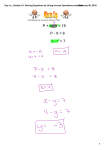 Day 1a_ Section 6.1 Solving Equations by Uning Inverse Operations