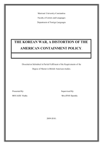 the korean war, a distortion of the american containment policy.