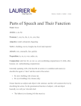 Parts of Speech and Their Function