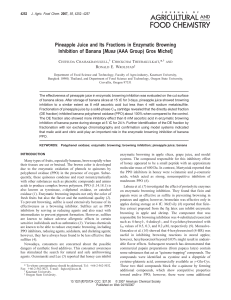 Pineapple Juice and Its Fractions in Enzymatic Browning Inhibition