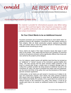 So Your Client Wants to be an Additional Insured