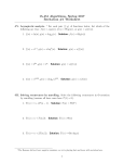 15-451 Algorithms, Spring 2017 Recitation #1 Worksheet