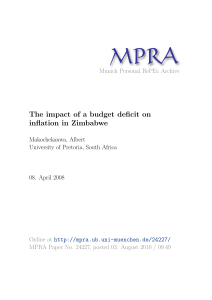 The impact of a budget deficit on inflation in Zimbabwe