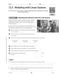 12.3 Modeling with Linear Systems - San Juan Unified School District