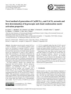Novel method of generation of Ca(HCO3)2 and CaCO3 aerosols
