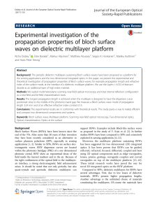 Experimental investigation of the propagation properties of bloch