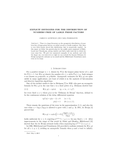 Explicit estimates for the distribution of numbers free of large prime