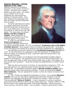American Biography - Thomas Jefferson