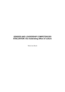 GENDER AND LEADERSHIP COMPETENCIES EVALUATION: the