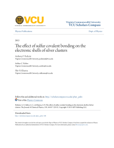 The effect of sulfur covalent bonding on the electronic shells of silver