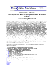 Discovery as Basic Methodology of Qualitative and Quantitative