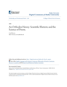 An Orthodox Heresy: Scientific Rhetoric and the Science of Prions.