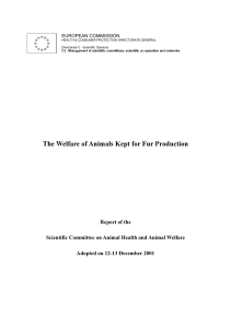 The welfare of animals kept for fur production