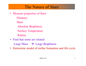 Measuring Stars` Properties - Test 1 Study Guide