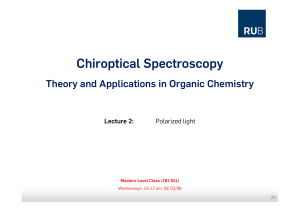 Chiroptical Spectroscopy - Ruhr